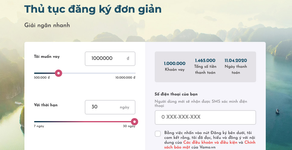 Hướng dẫn vay tiền Vamo 